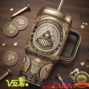 Purdue Boilermakers 2026 Big Ten Champions Gold Luxury Commemorative Basketball Tumbler