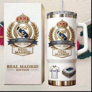 Real Madrid 124th Anniversary Edition 1902 2026 40oz Travel Tumbler