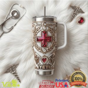 Red Cross Medical Professional 40oz Tumbler Luxury Filigree Healthcare Gift