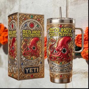 Red Hot Chili Peppers Octopus Art Vintage Rock Music Stainless Steel Insulated Tumbler