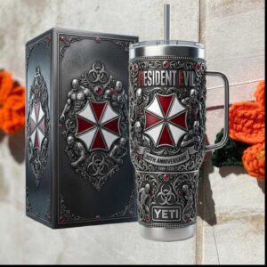 Resident Evil 30th Anniversary Umbrella Corp Biohazard Horror Gamer Gift Stainless Steel Insulated Tumbler