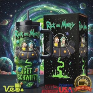 Rick And Morty Get Schwifty Space Adventure Retro Cartoon Fans 40oz Stainless Steel Insulated Tumbler