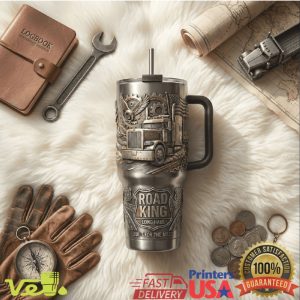 Road King Long Haul Trucker 40oz Tumbler Industrial Semi Truck Design