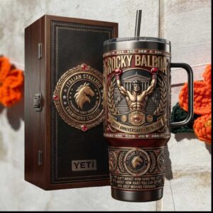 Rocky Balboa Italian Stallion 50th Anniversary 1976 2026 Movie Tribute Gift For Men Stainless Steel Insulated Tumbler