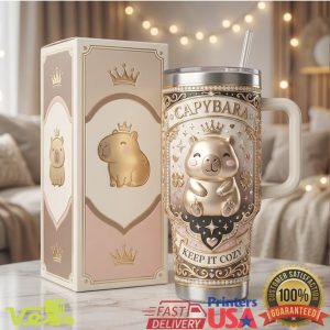 Royal Capybara Keep It Cozy Princess Aesthetic Insulated Tumbler
