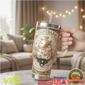 Royal Capybara Keep It Cozy Princess Aesthetic Insulated Tumbler