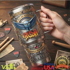 Rush Fly By Night 50th Anniversary Temple of Syrinx Owl 40oz Tumbler