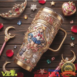 Sailor Moon Prism Power Anime Character Pretty Guardian Gold Filigree Gift 40oz Stainless Steel Insulated Tumbler