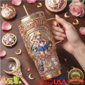 Sailor Moon Prism Power Anime Character Pretty Guardian Gold Filigree Gift 40oz Stainless Steel Insulated Tumbler
