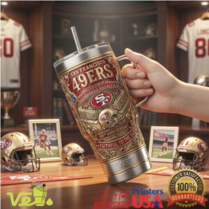 San Francisco 49ers 80th Anniversary Faithful To The Bay 2026 Gold 40oz Stainless Steel Insulated Tumbler