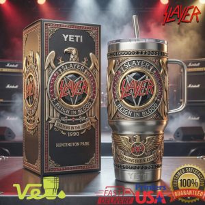 Slayer Reign In Blood Metal Band 40oz Insulated Cup with Handle