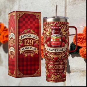 Smucker's Strawberry Jam 129th Anniversary 1897 2026 Retro Vintage Gift Stainless Steel Insulated Tumbler