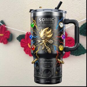 Sonic The Hedgehog 35th Anniversary Hyper Chaos Multiverse Gamer Tumbler