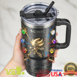 Sonic The Hedgehog 35th Anniversary Hyper Chaos Multiverse Limited Edition Collectible Gamer Tumbler