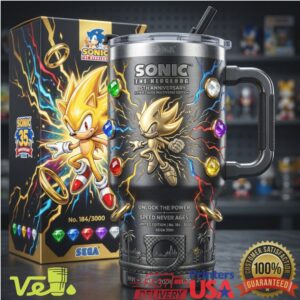 Sonic The Hedgehog 35th Anniversary Hyper Chaos Multiverse Limited Edition Collectible Gamer Tumbler