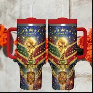 Spain RFEF National Team Gold Trophy Glitter Galaxy 40oz Tumbler Wrap