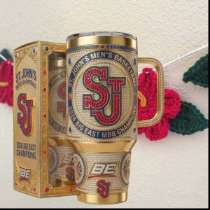 St. John’s Red Storm 2026 Big East MBB Champions Bling Gold Tumbler