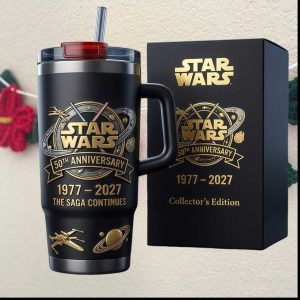 Star Wars 50th Anniversary Commemorative 1977 2027 The Saga Continues Collector’s Edition 40oz Tumbler