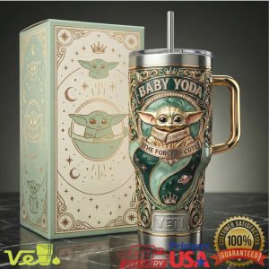 Star Wars Baby Yoda The Force is Cute Grogu Mythic Style Tumbler