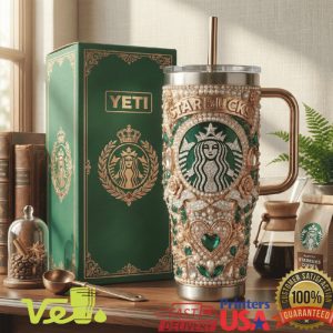 Starbucks Siren Crown Edition Jeweled Tumbler Emerald Pearl Design