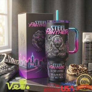 Steel Panther On The Prowl 80s Glam Metal Neon Tumbler