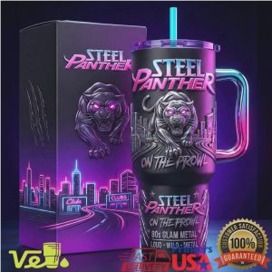 Steel Panther On The Prowl 80s Glam Metal Neon Tumbler