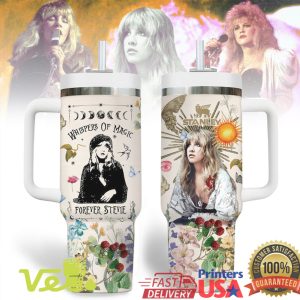 Stevie Nicks Whispers of Magic Forever Stevie Floral Stanley Tumbler Boho Music Fan Gift