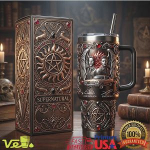 Supernatural Winchester Brothers Carved Bronze Style 40oz Tumbler