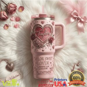 Taylor Swift Lover Valentine's Day Pink 40oz Tumbler Gift
