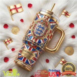 Team England Olympic Games Est 1905 Union Jack Luxury Gold Gift Stainless Steel Insulated Tumbler