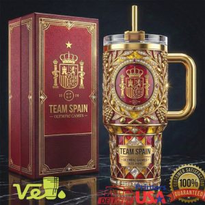 Team Spain Olympic Games Gold Crest Luxury Tumbler Spanish Pride Fan Gear