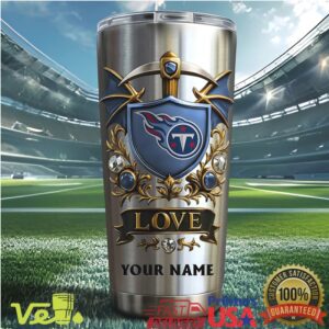 Tennessee Titans Personalized Luxury Shield Edition Stainless Steel Travel Tumbler