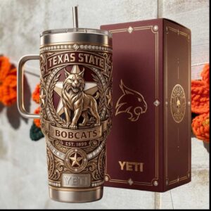 Texas State Bobcats University Mascot 1899 Alumni Athletic Gift Stainless Steel Insulated Tumbler