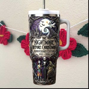 The Nightmare Before Christmas 33rd Anniversary 3D Sculpted Jack & Sally Tumbler