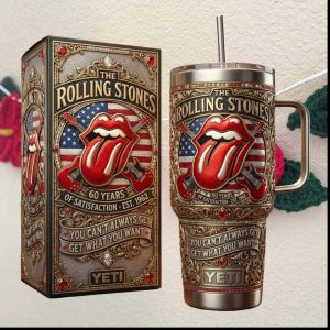 The Rolling Stones 60 Years of Satisfaction Gold Filigree 40oz Tumbler The Rolling Stones 60 Years of Satisfaction Gold Filigree 40oz Tumbler