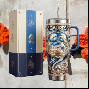 The Smurfs Magic Is Everywhere Blue Cartoon Village Retro Nostalgic Gift Stainless Steel Insulated Tumbler