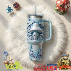 The Smurfs Mushroom House Relief 40oz Tumbler with Handle