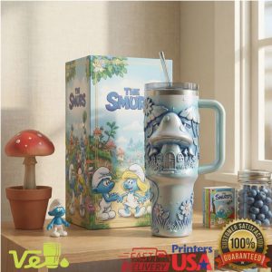 The Smurfs Mushroom House Relief 40oz Tumbler with Handle
