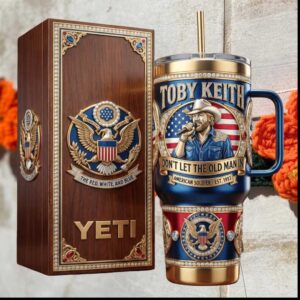Toby Keith American Soldier Don't Let The Old Man In Patriotic Gift Stainless Steel Insulated Tumbler