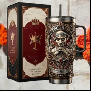 Tupac Shakur The Rose That Grew From Concrete Rap Legend Memorial 20oz Stainless Steel Insulated Tumbler