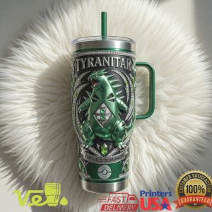 Tyranitar Emerald Dominion Pokemon Inspired Custom Style 40oz Tumbler