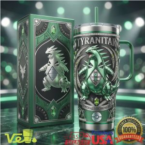 Tyranitar Emerald Dominion Pokemon Inspired Custom Style 40oz Tumbler