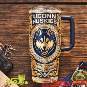 UConn Huskies Triple Crown National Champions Luxury 40oz Commemorative Tumbler