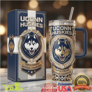 UConn Huskies Triple Crown National Champions Luxury 40oz Commemorative Tumbler