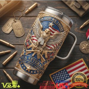 US Veteran In God We Trust Military Honor Service Sacrifice Retro Men Tumbler