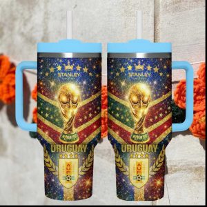 Uruguay National Team AUF World Cup Trophy Sparkle Tumbler Design