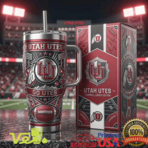 Utah Utes Football Legacy Edition 40oz Insulated Travel Tumbler with Straw