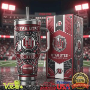 Utah Utes Football Legacy Edition 40oz Insulated Travel Tumbler with Straw