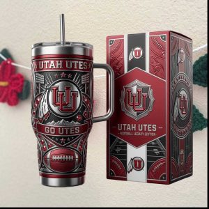 Utah Utes Football Legacy Edition 40oz Insulated Tumbler with Straw