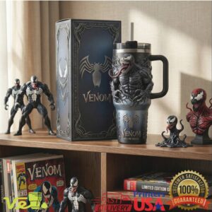 Venom Marvel Symbiote 3D Style Comic Book Villain Fan Art Stainless Steel Insulated Tumbler